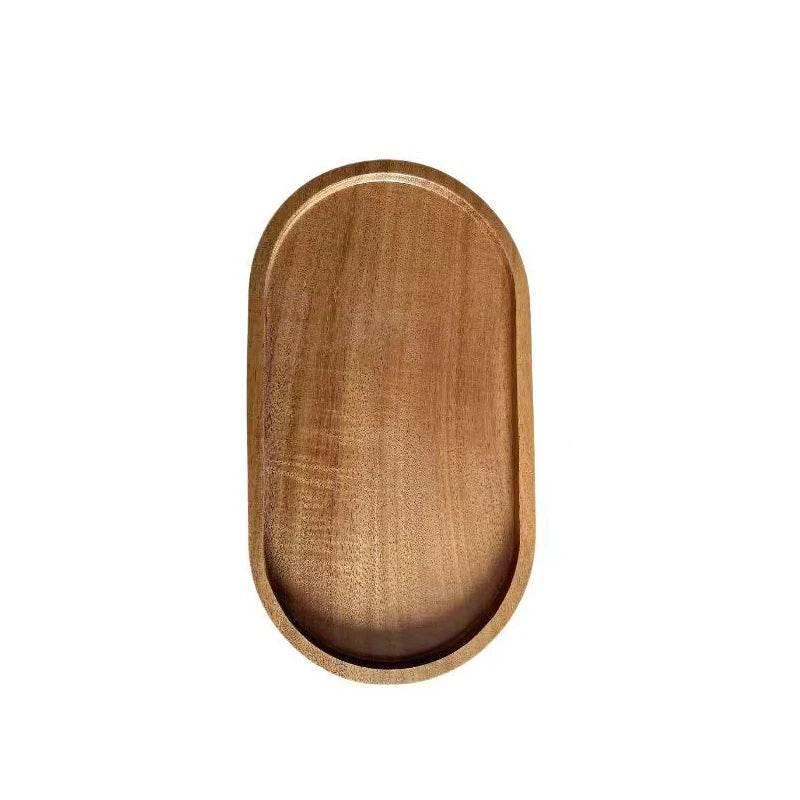 EMESA HOME Japanese-Style Solid Wood Food Tray – Round & Rectangle Dessert Plate, Snack, Fruit, Tea Saucer, Bread Serving Board - EMESA HOME™