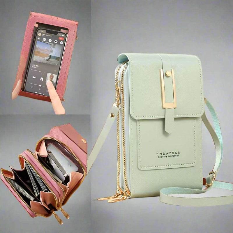 EMESA HOME Touch Screen Cell Phone Bag – Soft Leather Wallet, Hand Purse, Crossbody for Women, Small Handbag, Affordable - EMESA HOME™