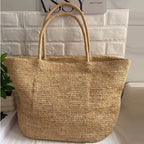 EMESA HOME 2026 Women’s Raffia Woven Tote Bag – Large Capacity Summer Shoulder Bag for Beach, Travel & Vacation