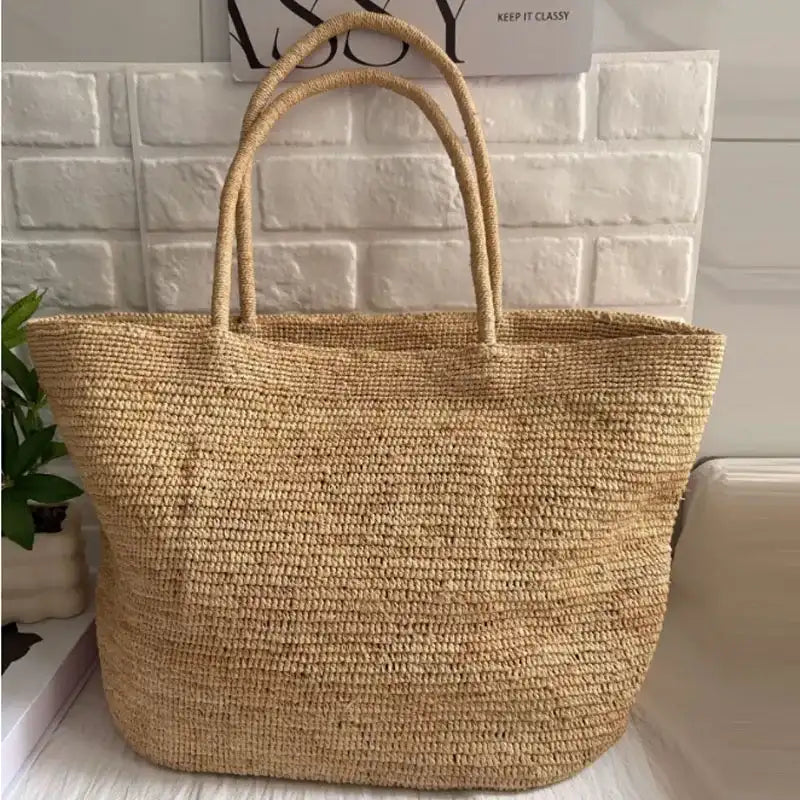 EMESA HOME 2026 Women’s Raffia Woven Tote Bag – Large Capacity Summer Shoulder Bag for Beach, Travel & Vacation