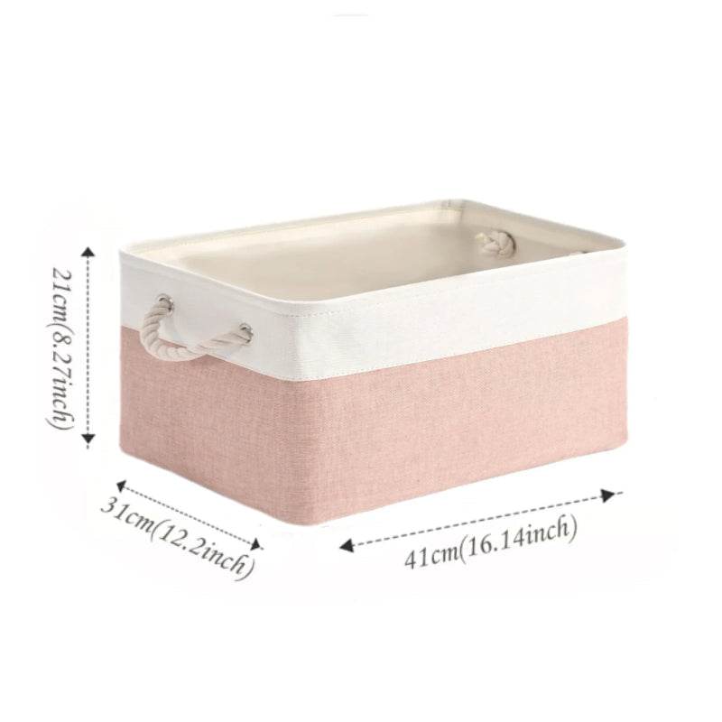 EMESA HOME Foldable Fabric Storage Box – Multi-Functional Splicing Basket with Handle for Toys, Clothes, Underwear & Socks Organizer L 3