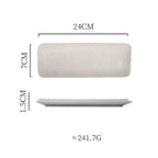 EMESA HOME Japanese-Style Rectangular Ceramic Serving Plate – Elegant Sushi, Fish & Grill Dish for Home, Hotel & Restaurant Dining
