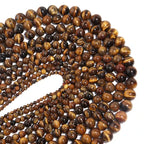 String of tiger eye beads on a white background