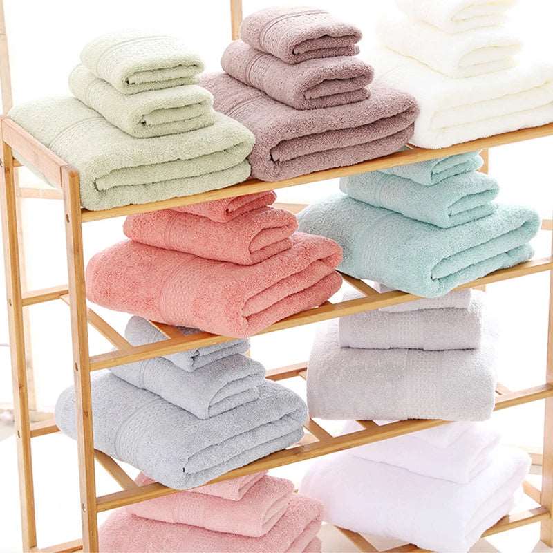 EMESA HOME-100% Pure Cotton Thickened Bath Towel - Soft, Absorbent, Jacquard Plain Color, Large Adult Towel for Home Use