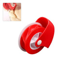 Red plastic tool with a white wheel on a white background