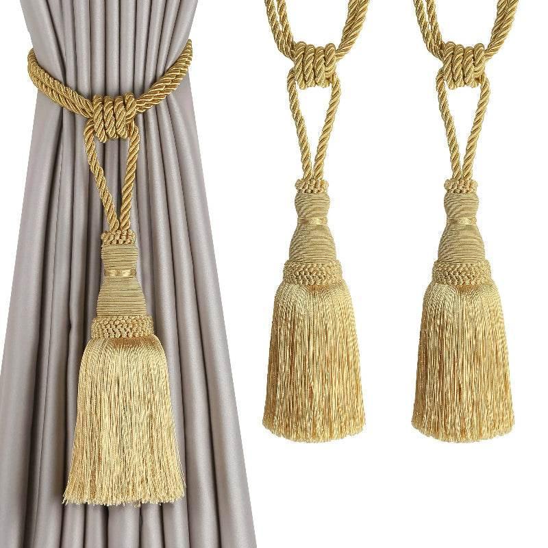 EMESA HOME Handmade Curtain Tiebacks Elegant Rope Tassel Holdbacks for Drapes and Room Décor Accessories - EMESA HOME™