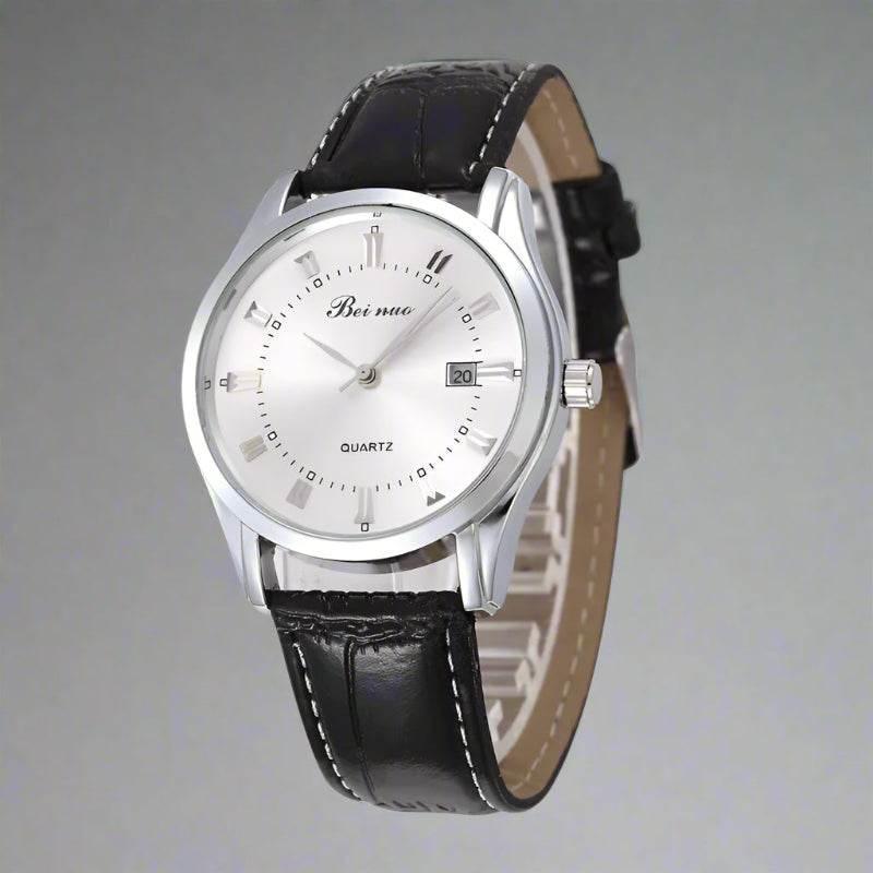 EMESA HOME Men's Luxury Quartz Watch – Simple Leather Strap Fashion Business Wristwatch for Men - EMESA HOME™