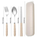 EMESA HOME-3pcs/set Stainless Steel Tableware Set - Chopsticks, Fork, Spoon, Travel Flatware with Box - EMESA HOME™