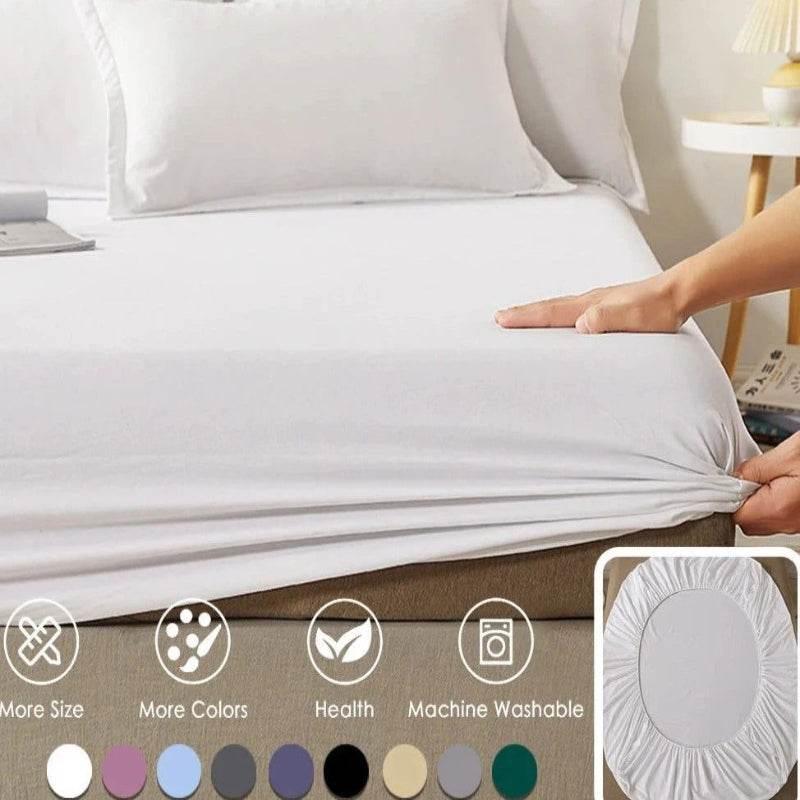 EMESA HOME 100% Cotton Fitted Sheet: High-quality, versatile mattress cover with elastic bands for a secure, non-slip fit on various bed sizes. - EMESA HOME™
