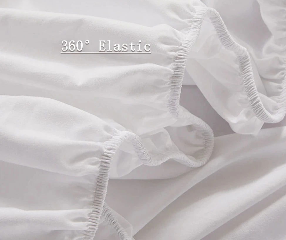 The EMESA HOME 100% Cotton Fitted Sheet with Elastic Bands is a versatile and high-quality mattress cover designed for various bed sizes, ensuring a secure and non-slip fit. - Emesa Home