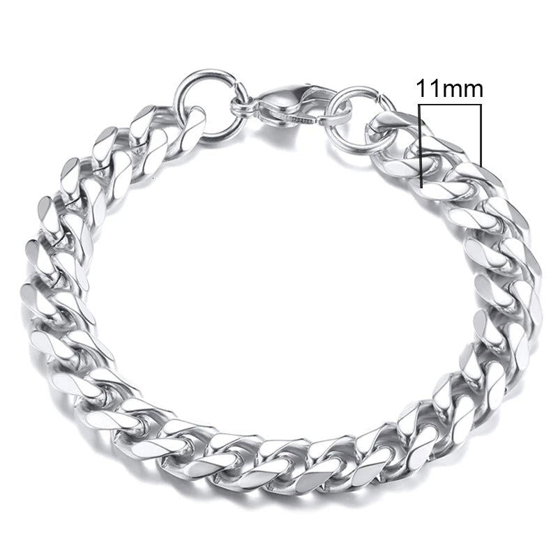 The EMESA HOME Chunky Miami Curb Chain Bracelet is a bold and stylish accessory designed for those who appreciate a statement piece of jewelry - Emesa Home