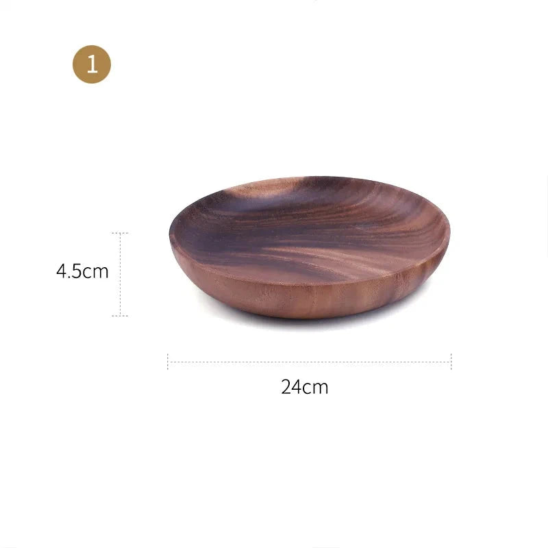 The EMESA HOME Natural Wooden Bowl is handcrafted from Acacia wood, perfect for serving fruit or salad. Its elegant design adds a natural touch to any kitchen. - Emesa Home