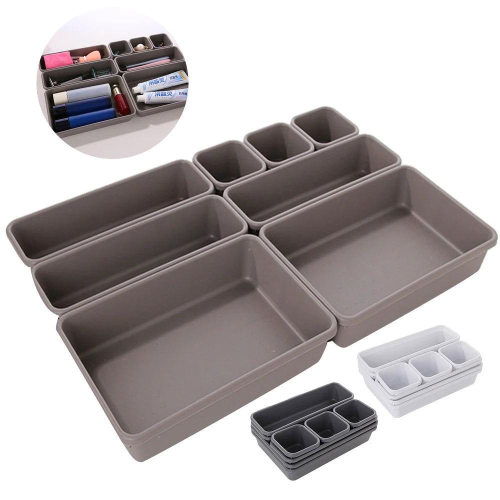 EMESA HOME 8pcs/set Adjustable Drawer Organizer Box Trays: Versatile Storage Solution for Makeup, Cosmetics, and Sundries - Emesa Home