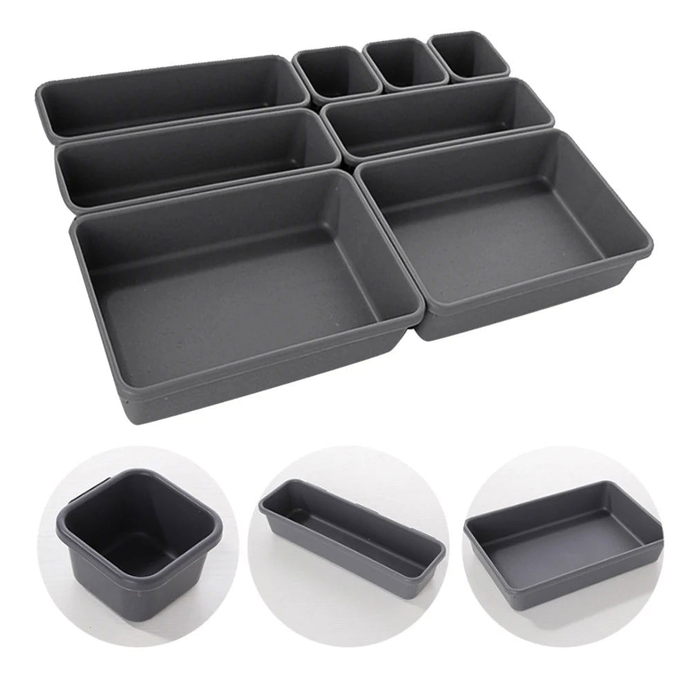 EMESA HOME 8pcs/set Adjustable Drawer Organizer Box Trays: Versatile Storage Solution for Makeup, Cosmetics, and Sundries - Emesa Home